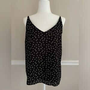 BANANA REPUBLIC Black Floral Tank Top Sleeveless Shirt Women's Size Medium